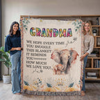 To My Grandma - Elephant Woven Blanket